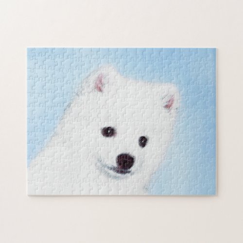 American Eskimo Dog Painting _ Original Dog Art Jigsaw Puzzle