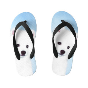 American Eskimo Dog Painting - Original Dog Art Kid's Flip Flops