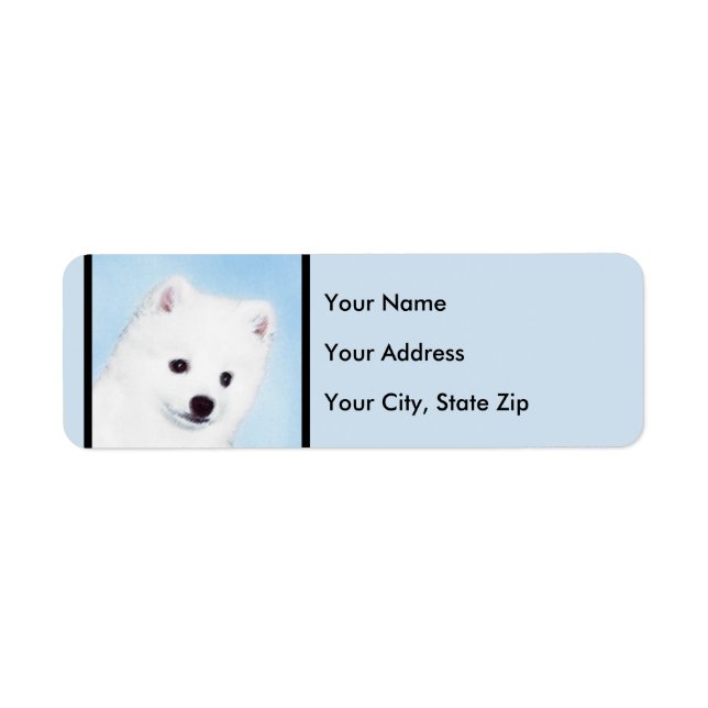 American Eskimo Dog Painting - Original Dog Art Label (Front)