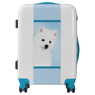 American Eskimo Dog Painting - Original Dog Art Luggage