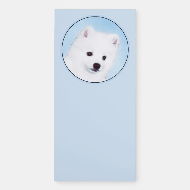 American Eskimo Dog Painting - Original Dog Art Magnetic Notepad (Front)