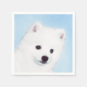 American Eskimo Dog Painting - Original Dog Art Napkins