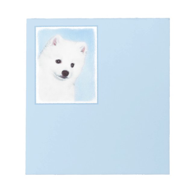 American Eskimo Dog Painting - Original Dog Art Notepad (Front)