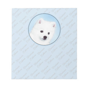 American Eskimo Dog Painting - Original Dog Art Notepad