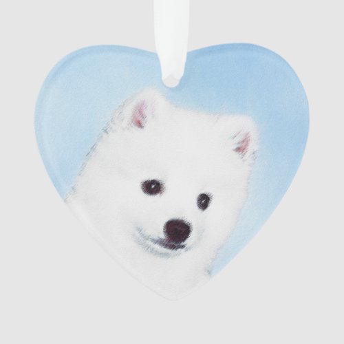 American Eskimo Dog Painting _ Original Dog Art Ornament