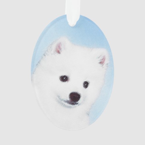 American Eskimo Dog Painting _ Original Dog Art Ornament