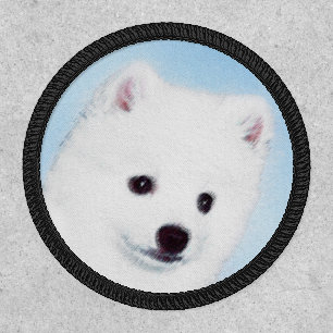 American Eskimo Dog Painting - Original Dog Art Patch
