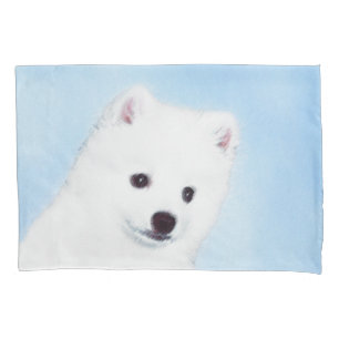 American Eskimo Dog Painting - Original Dog Art Pillow Case