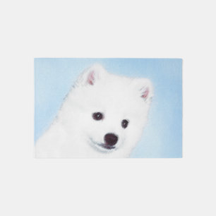 American Eskimo Dog Painting - Original Dog Art Rug