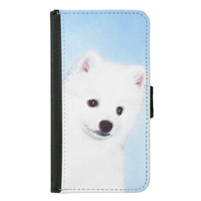 American Eskimo Dog Painting - Original Dog Art Samsung Galaxy Wallet Case (Front)