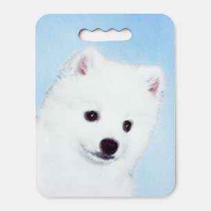 American Eskimo Dog Painting - Original Dog Art Seat Cushion
