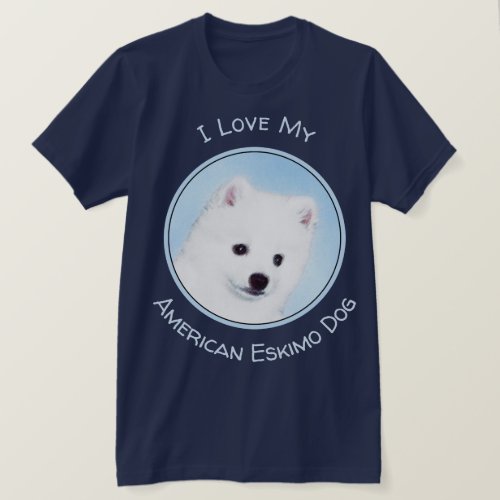 American Eskimo Dog Painting _ Original Dog Art T_Shirt