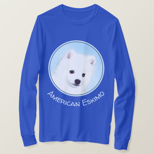 American Eskimo Dog Painting - Original Dog Art T-Shirt (Design Front)