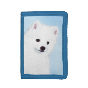 American Eskimo Dog Painting - Original Dog Art Tri-fold Wallet