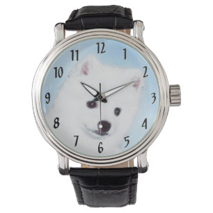 American Eskimo Dog Painting - Original Dog Art Watch