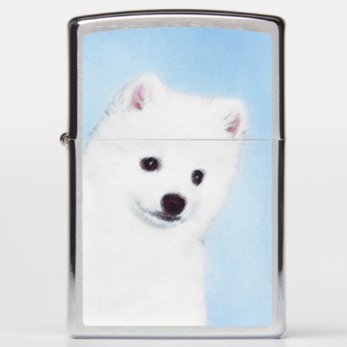 American Eskimo Dog Painting _ Original Dog Art Zippo Lighter