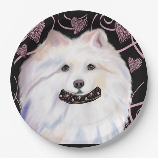 American Eskimo Dog  Paper Plates (Front)