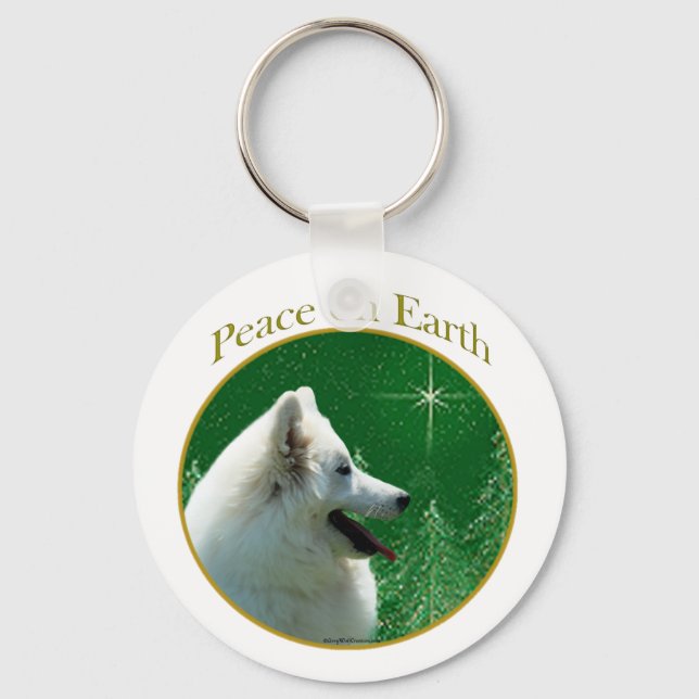 American Eskimo Dog Peace Keychain (Front)