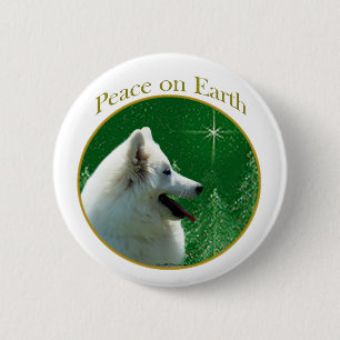 American Eskimo Dog Peace Pinback Button