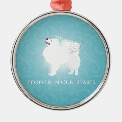 American Eskimo Dog Pet Loss Sympathy Design Metal Ornament