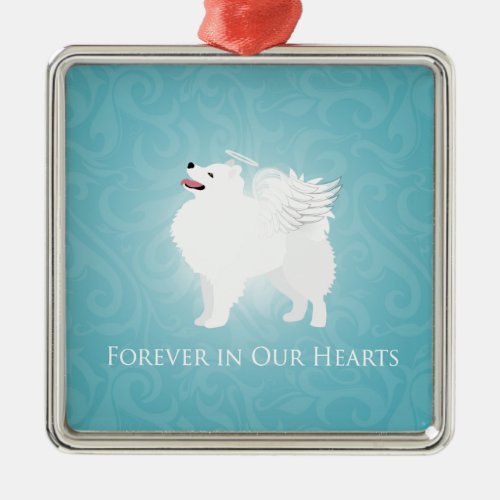 American Eskimo Dog Pet Loss Sympathy Design Metal Ornament