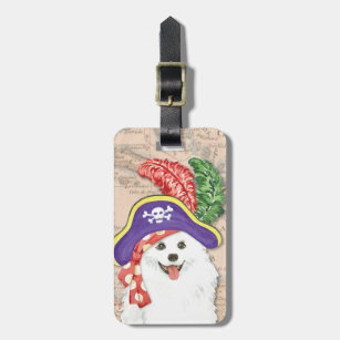 American Eskimo Dog Pirate Luggage Tag
