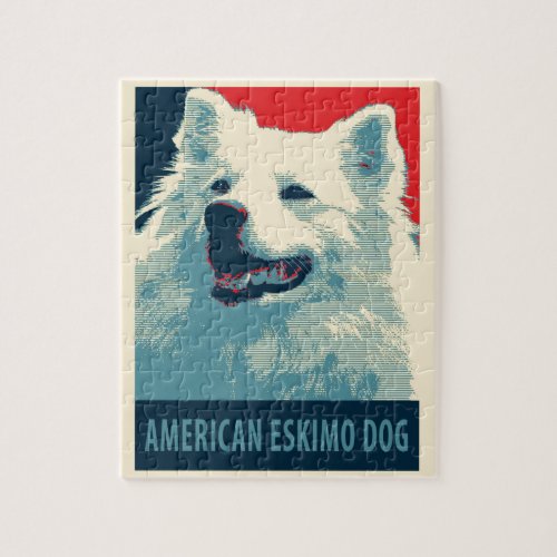 American Eskimo Dog Political Hope Parody Jigsaw Puzzle