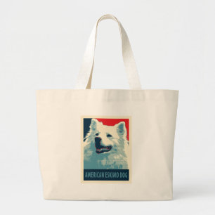 American Eskimo Dog Political Hope Parody Large Tote Bag