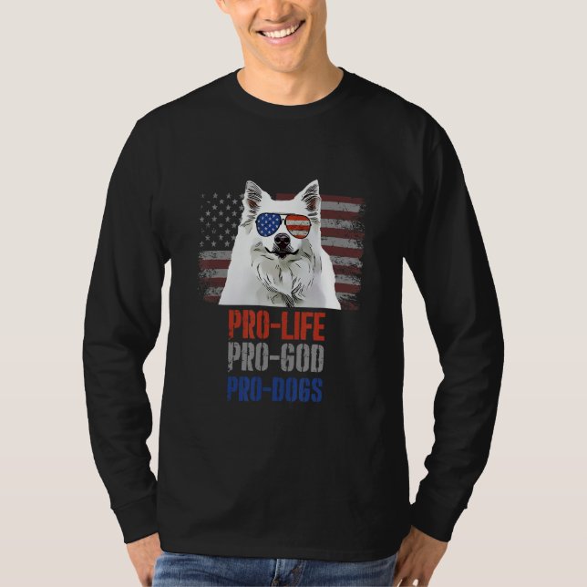 American Eskimo Dog Pro Life Pro God Pro Dogs T-Shirt (Front)
