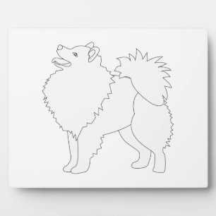 American Eskimo Dog Ready to Color Design Plaque