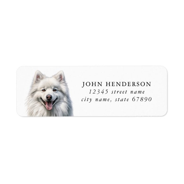 American Eskimo Dog Return Address Labels (Front)