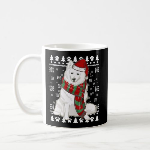 American Eskimo Dog Santa Hat Xmas Ugly Christmas Coffee Mug