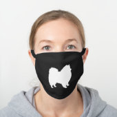 American Eskimo Dog Silhouette Eskie Black Cotton Face Mask (Worn)