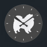 American Eskimo Dog Silhouette Round Clock<br><div class="desc"></div>