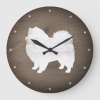 American Eskimo Dog Silhouette Rustic