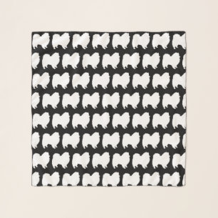 American Eskimo Dog Silhouettes Pattern Scarf