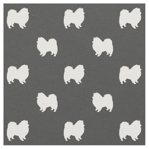 American Eskimo Dog Silhouettes Patterned Fabric