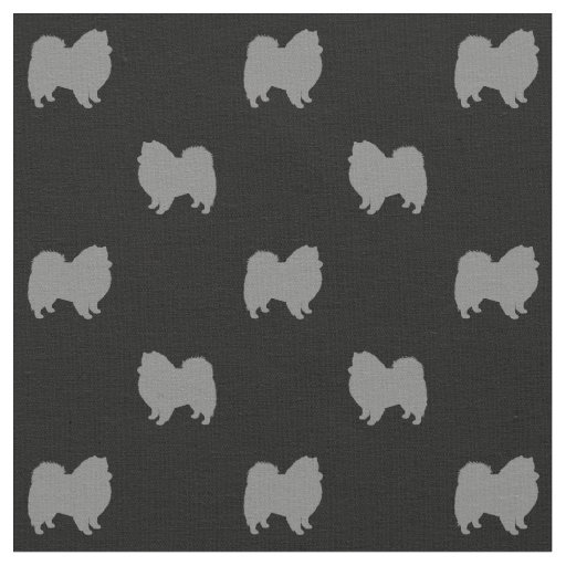 American Eskimo Dog Silhouettes Patterned Fabric