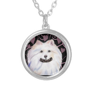 American Eskimo Dog  Silver Plated Necklace