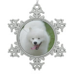 American Eskimo Dog Snowflake Pewter Christmas Ornament
