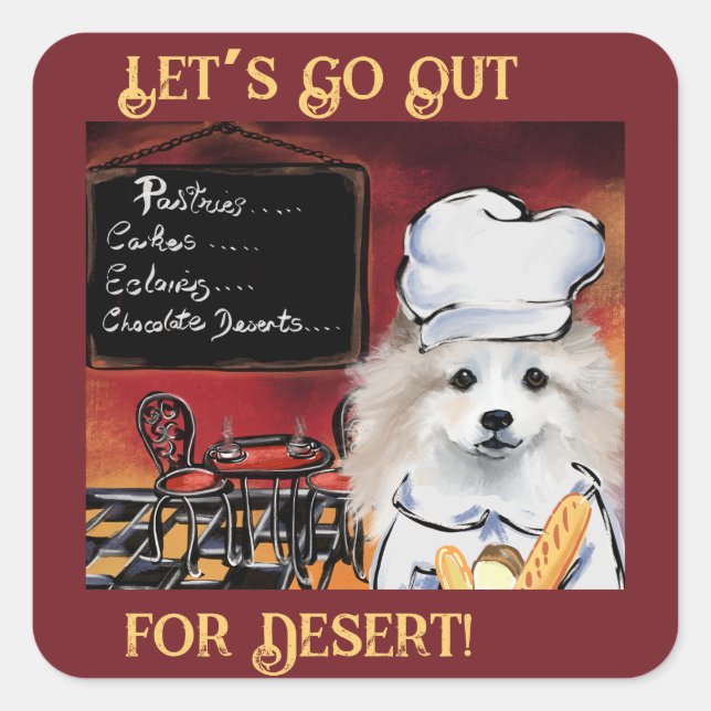 American Eskimo Dog Square Sticker (Front)