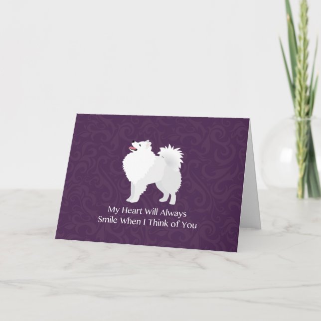 American Eskimo Dog Thinking of You Design Card (Front)