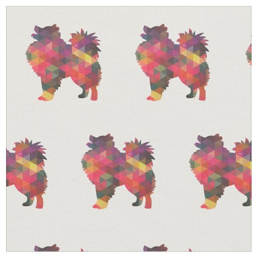 American Eskimo Dog Tiled Fabric