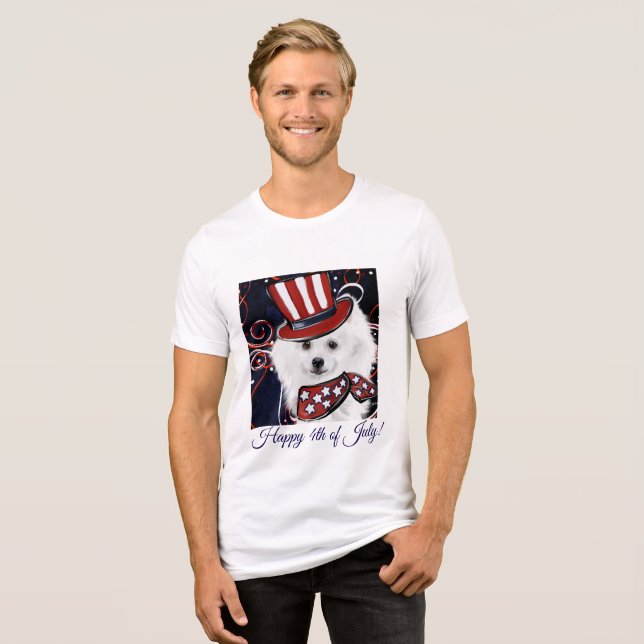 American Eskimo Dog  Tri-Blend Shirt (Front Full)