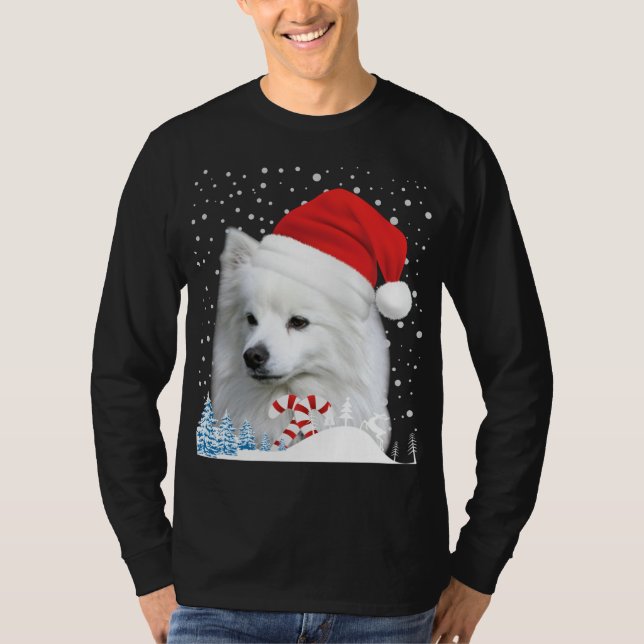 American Eskimo Dog Ugly Christmas Sweater Santa H (Front)