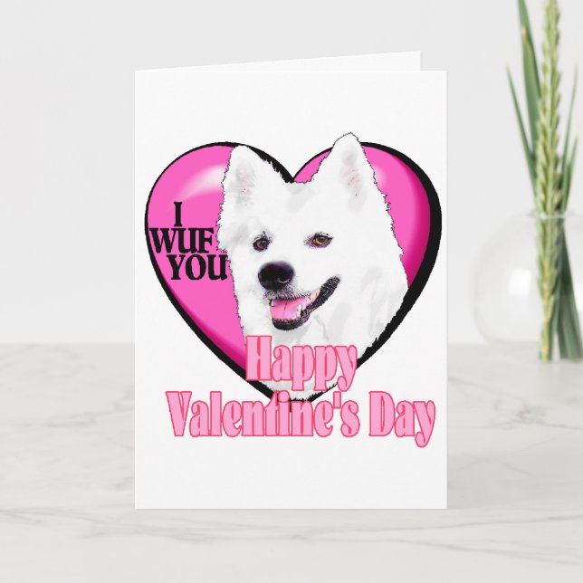 American Eskimo Dog Valentines Holiday Card (Front)