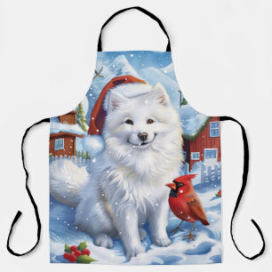 American Eskimo Dog Winter Wonderland Christmas Apron