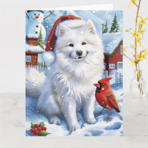 American Eskimo Dog Winter Wonderland Christmas Card