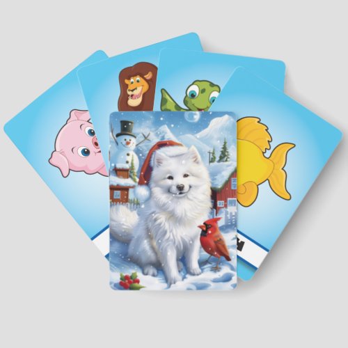 American Eskimo Dog Winter Wonderland Christmas  Matching Game Cards