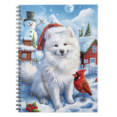 American Eskimo Dog Winter Wonderland Christmas  Notebook